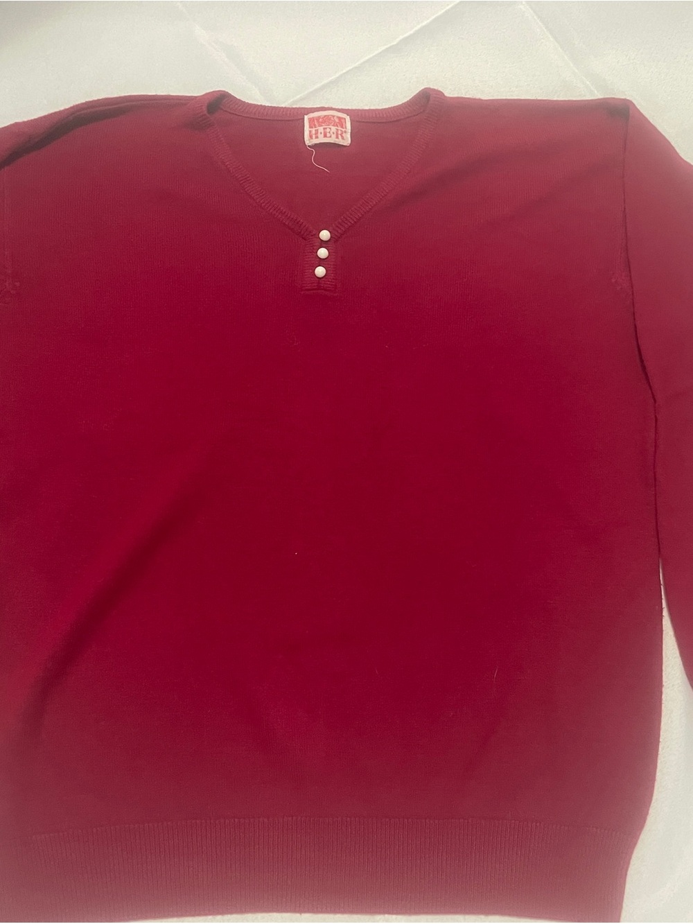 Vintage woman’s Burgundy V-Neck sweater